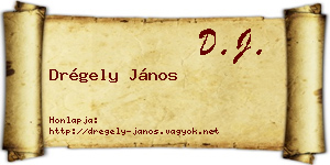 Drégely János névjegykártya