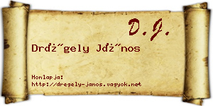 Drégely János névjegykártya